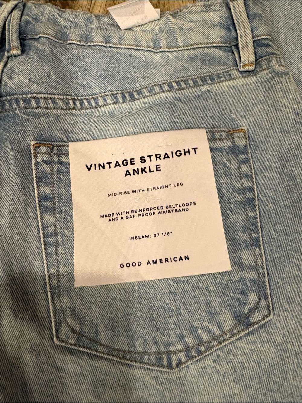Good American Women's VIntage Straight Ankle Jeans Light Blue 8/29 - Picture 5 of 5